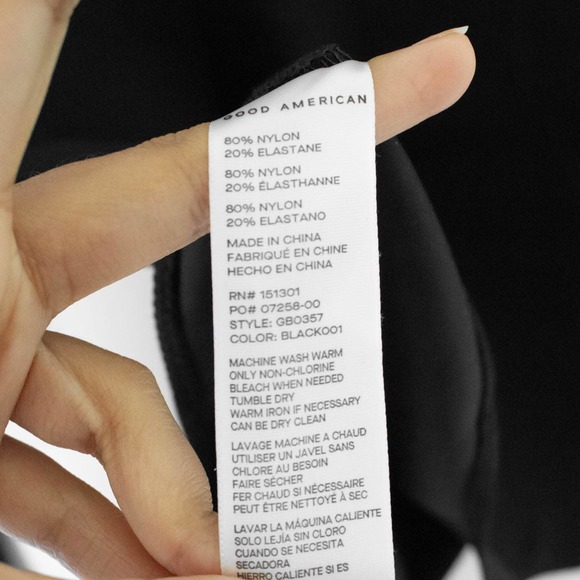 Good American Black Scoop Neck Full Sleeve Bodysuit Size XL - Picture 6 of 6